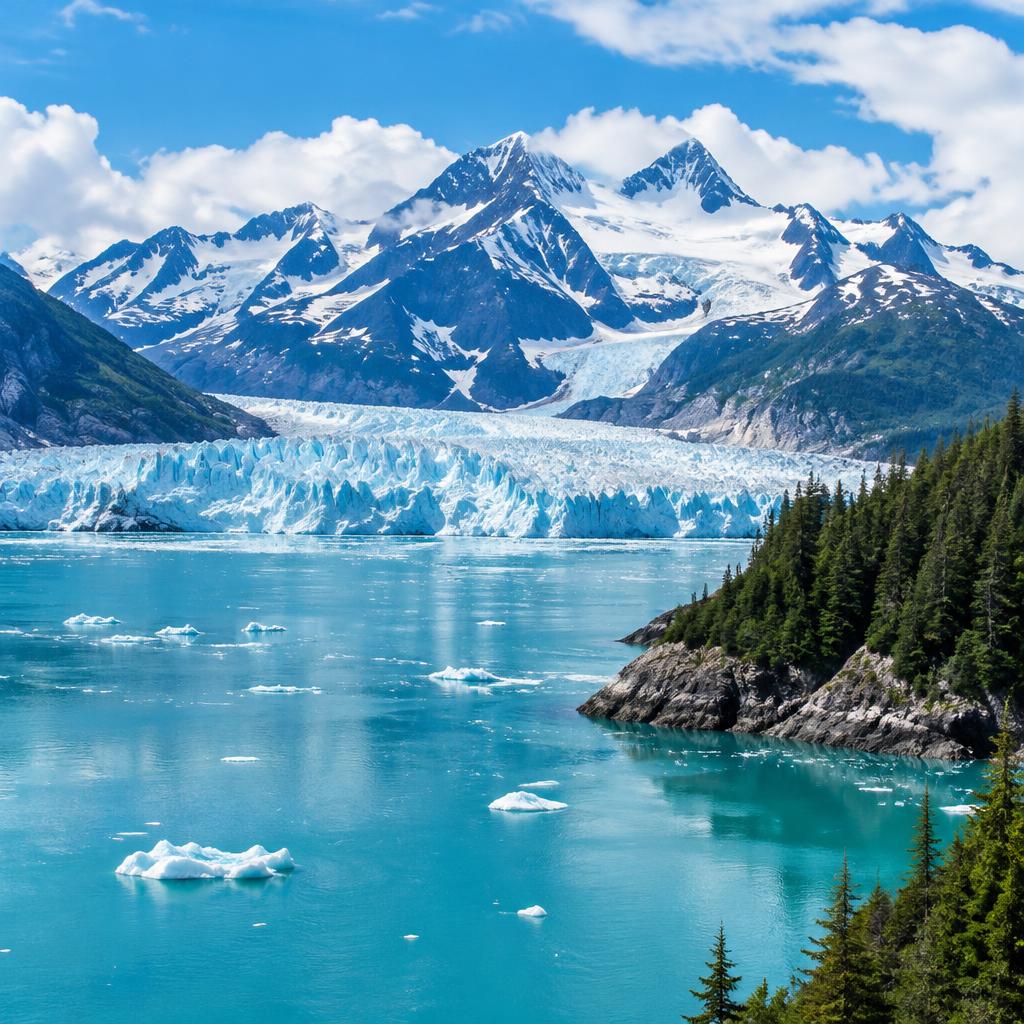 Alaska coastal scenery, illustrative image