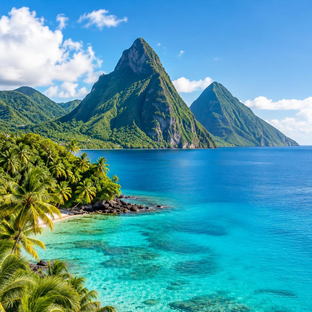 Caribbean coastal scenery, illustrative image